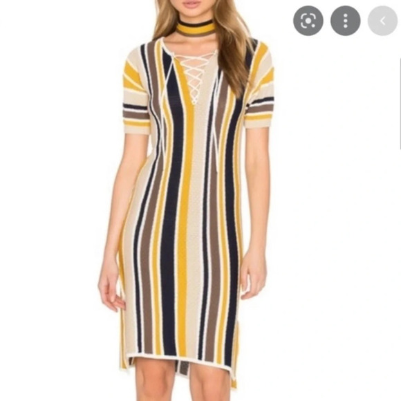 ! FRAME Denim Bold Vertical Striped knit Sweater dress S - Picture 1 of 5